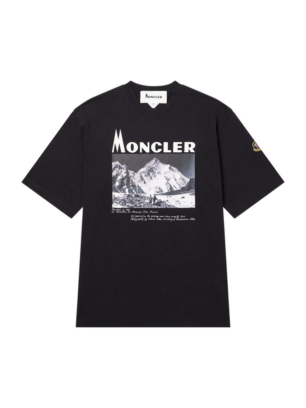 Photo: Moncler - Logo-Print Cotton-Jersey T-Shirt - Black