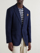 Ralph Lauren Purple label - Herringbone Cotton, Silk and Linen-Blend Blazer - Blue