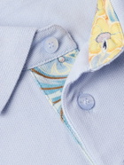 Etro - Logo-Embroidered Cotton-Piqué Polo Shirt - Blue