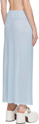 Anna Sui Blue Rhinestone Maxi Skirt