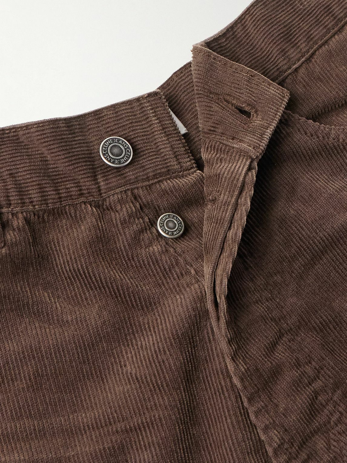 CELINE - Wesley Straight-Leg Cotton-Corduroy Trousers - Brown