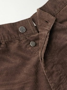CELINE - Wesley Straight-Leg Cotton-Corduroy Trousers - Brown