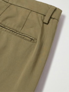 Boglioli - Straight-Leg Pleated Garment-Dyed Cotton-Blend Suit Trousers - Green