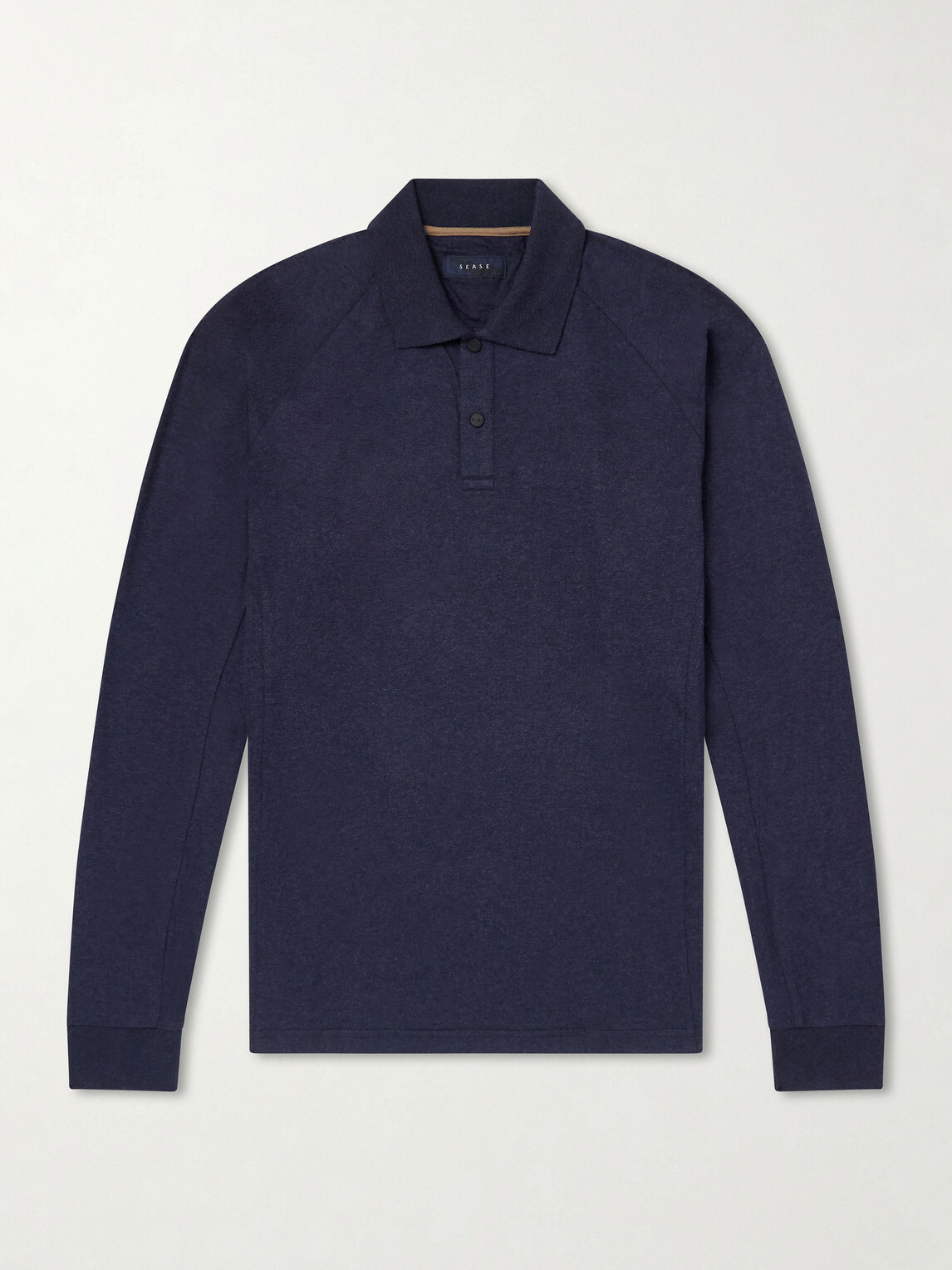 SEASE - Cotton and Cashmere-Blend Jersey Polo Shirt - Blue