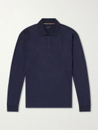 SEASE - Cotton and Cashmere-Blend Jersey Polo Shirt - Blue