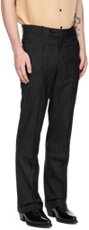 Ernest W. Baker Black Pinstripe Trousers