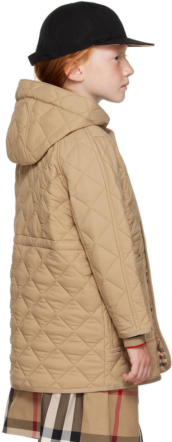 Burberry Kids Beige Quilted Coat Burberry