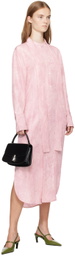 UMBER POSTPAST Pink Natural Coccus Dyed Silk Shirt Midi Dress