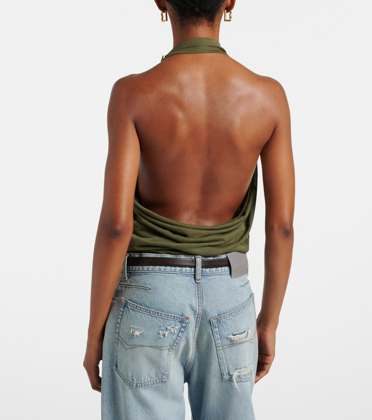 Balenciaga Draped cotton-blend top