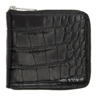 Neil Barrett Black Croc Square Light Zip Wallet