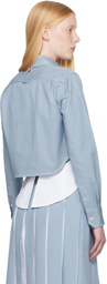 Thom Browne Blue Classic Cropped Long Sleeve Denim Shirt