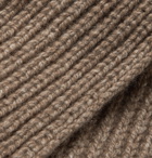 Johnstons of Elgin - Ribbed Donegal Cashmere Scarf - Brown