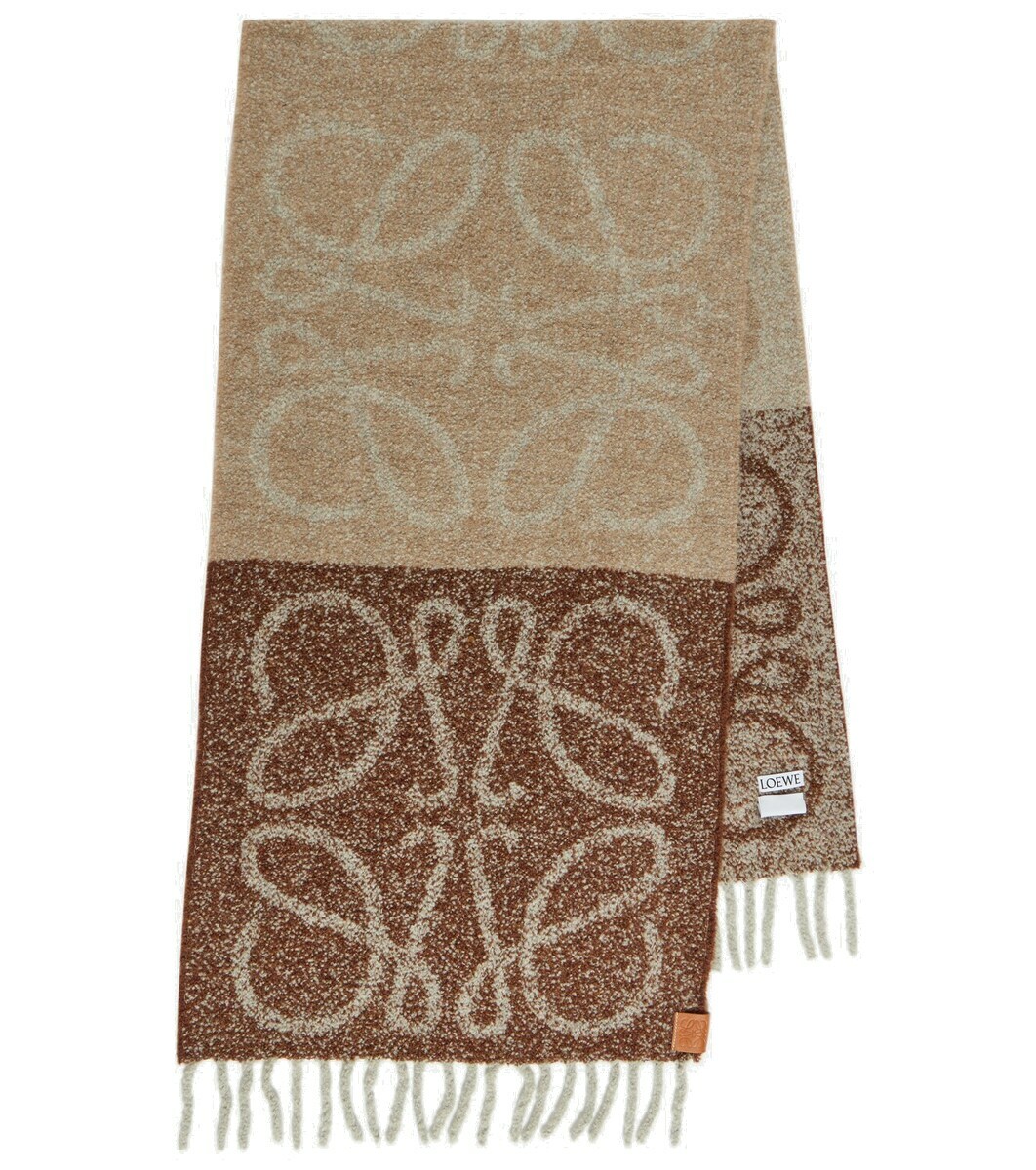 Loewe Anagram alpaca and wool-blend scarf Loewe