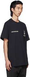 N.Hoolywood Black Test Product Exchange Service 'Usspacecom' T-Shirt