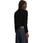ISSEY MIYAKE Black Shifted Fuzzy Pleats Sweater