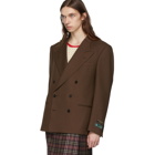 Gucci Brown Double-Breasted Fluid Blazer