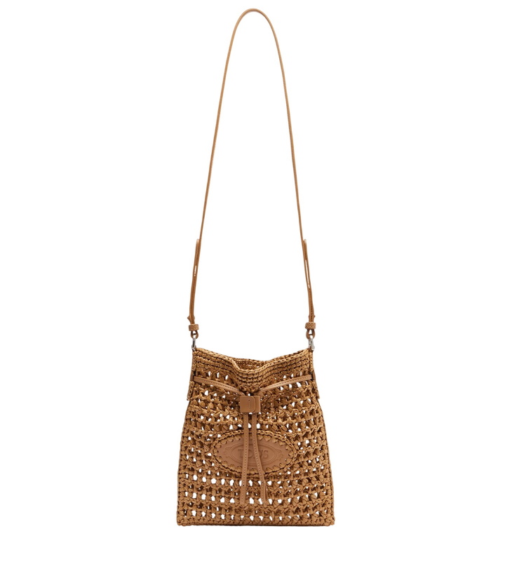 Photo: Tod's EBL Mini raffia-effect bucket bag