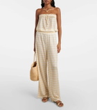 Melissa Odabash Viv knitted strapless lamé jumpsuit
