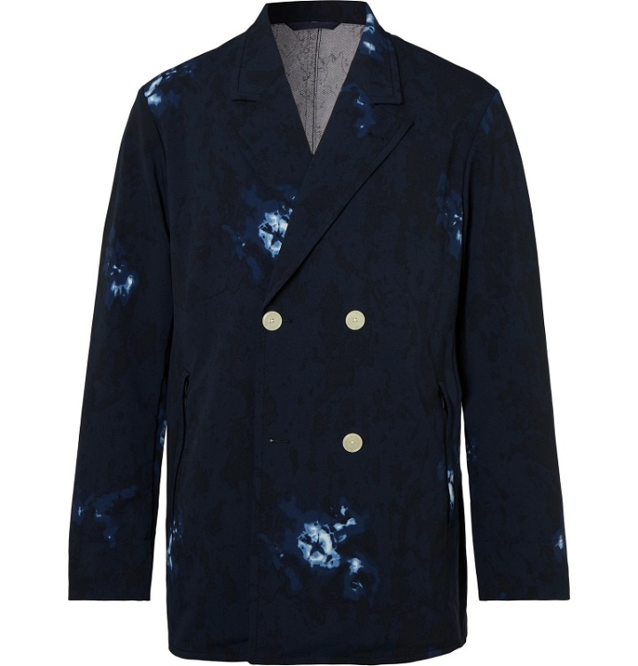 Photo: nanamica - Club Double-Breasted Tie-Dyed ALPHADRY Suit Jacket - Blue