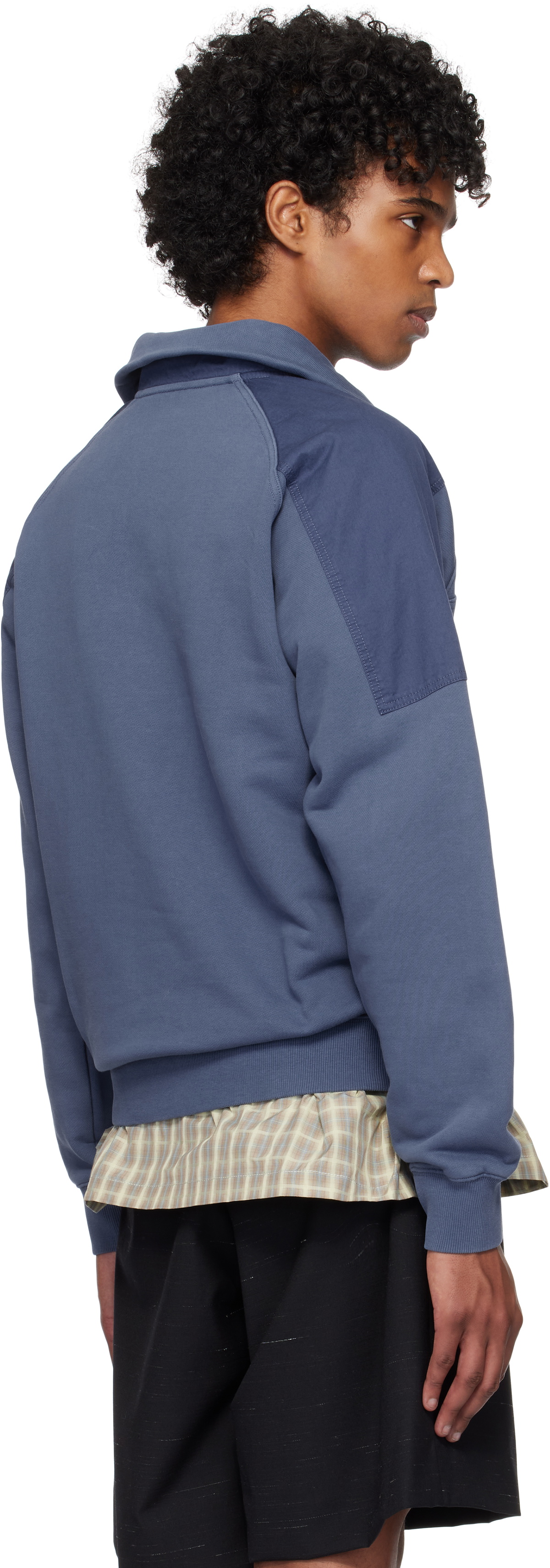 Kijun Blue Half Zip-Up Sweatshirt