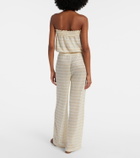 Melissa Odabash Semi-sheer lamé jumpsuit
