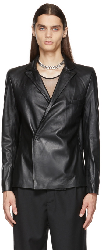 Photo: Enfants Riches Déprimés Black Leather Frankie Teardrop Jacket