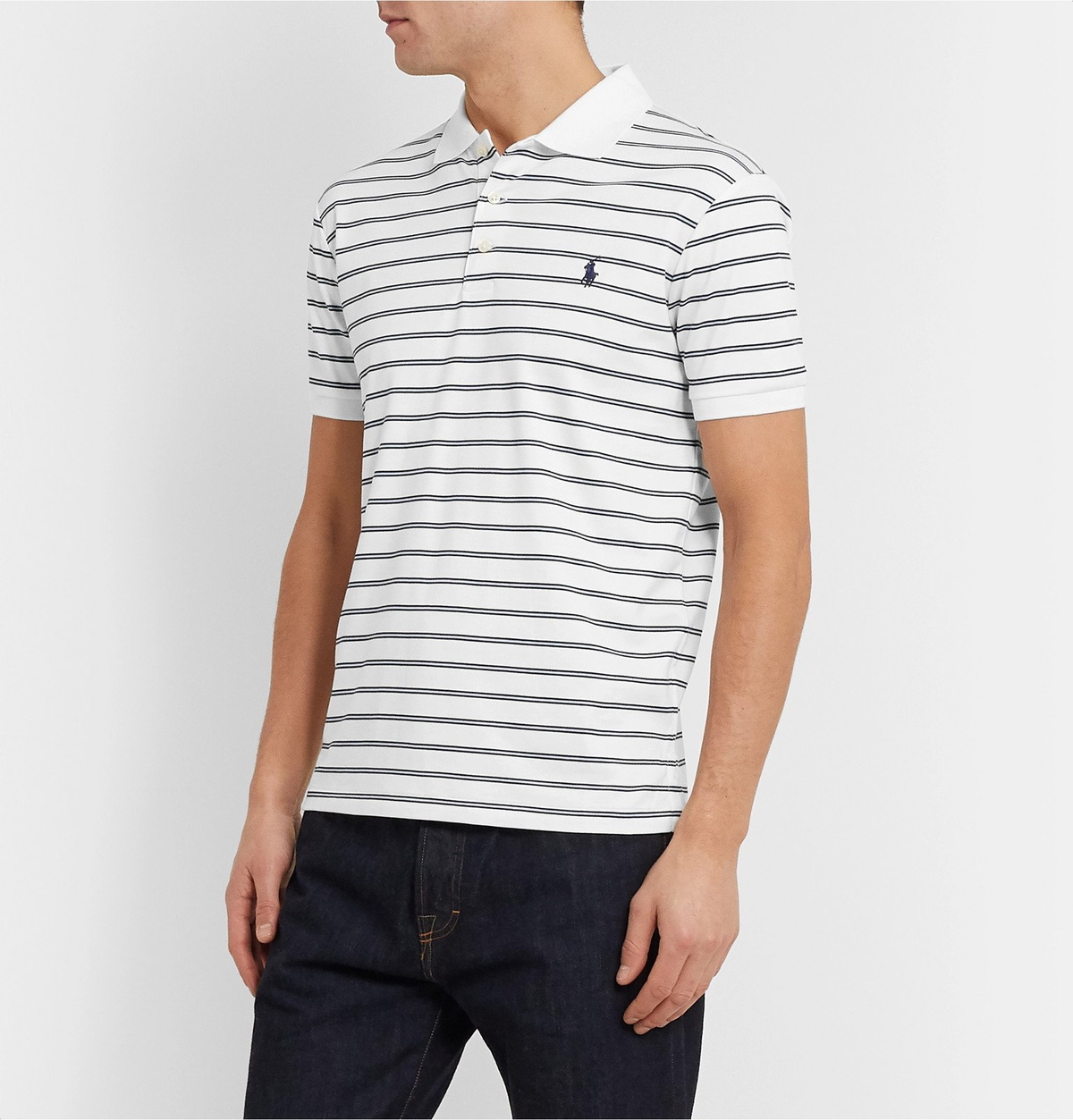 Polo Ralph Lauren men's polo shirt in slim fit cotton piqué White