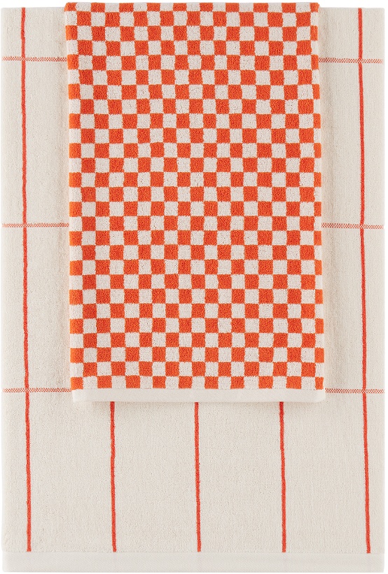 Photo: Baina Orange & White Solitary 09 Towel Set