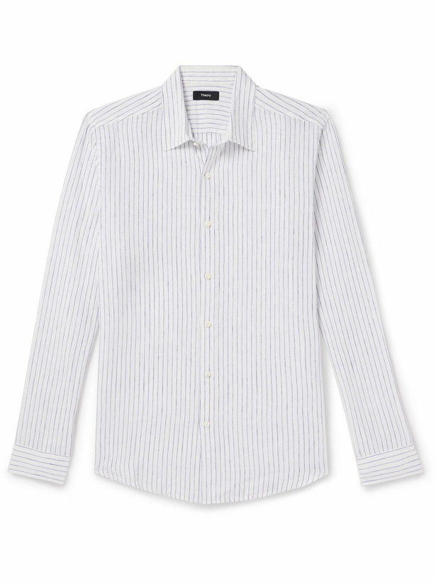 Photo: Theory - Irving Striped Linen Shirt - White