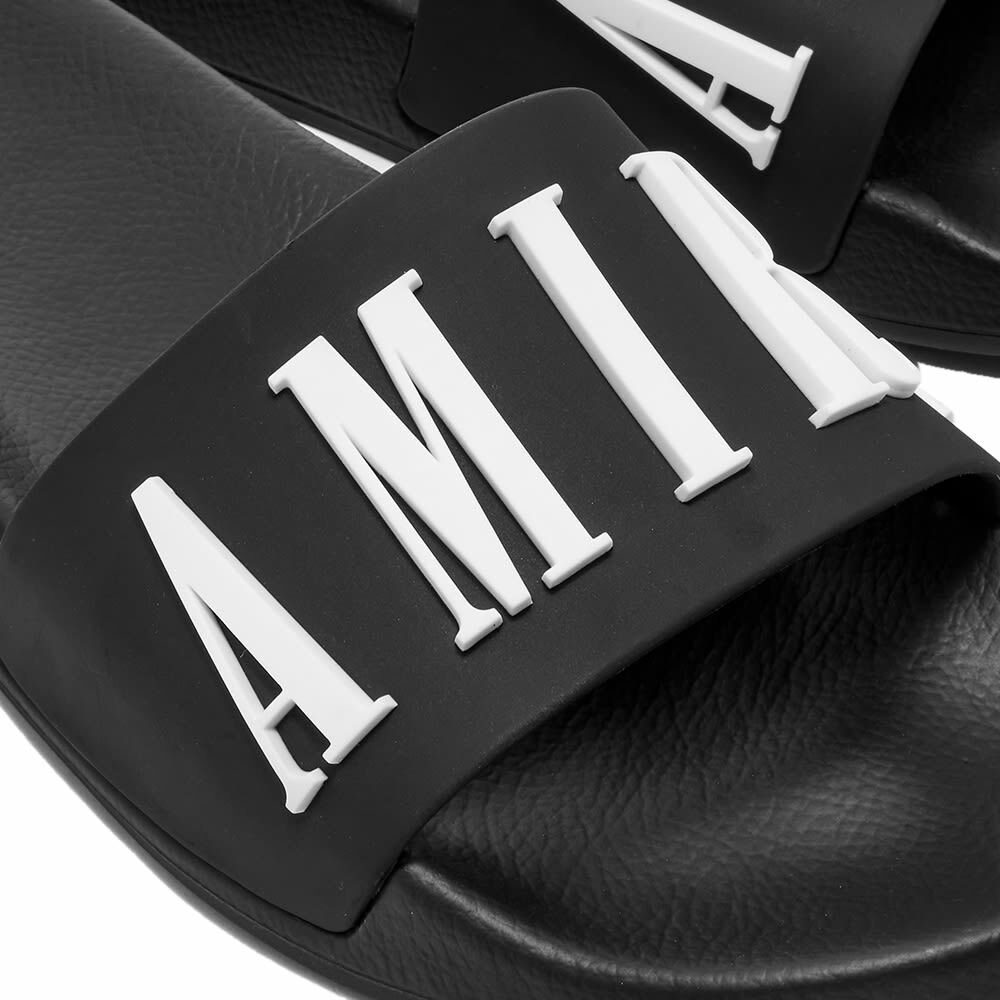 AMIRI Women's Logo Pool Slide in Black/White Amiri