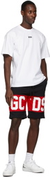 GCDS Black Logo Band Shorts