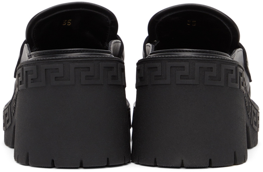 Versace Black Greca Loafers Versace