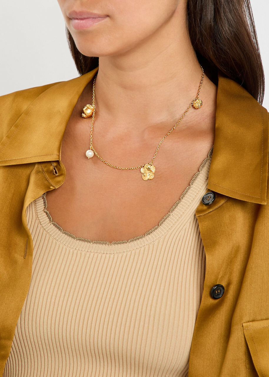Completedworks Floral Charm-embellished 18kt Gold-plated Necklace - One Size