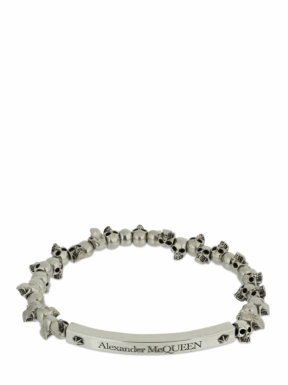 Alexander McQueen Thin Twin Skull Bracelet - POIZON