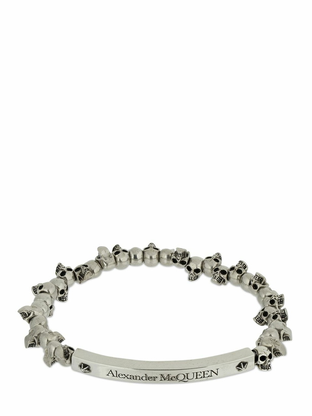 Photo: MCQUEEN Beaded Skull Brass Bracelet