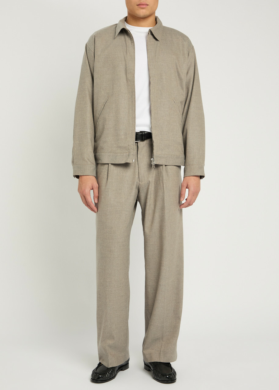NN07 Kay Pleated Straight-leg Woven Trousers Sand