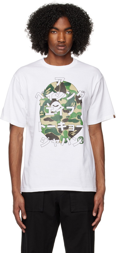 Photo: BAPE White ABC Camo Japanese Letters T-Shirt