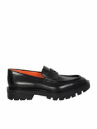 Santoni Black Penny Loafer
