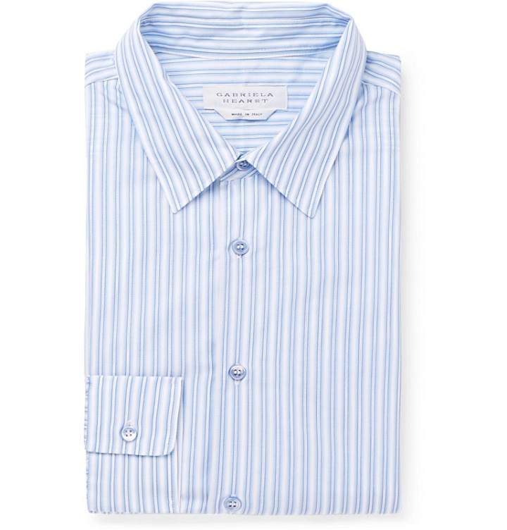 Photo: Gabriela Hearst - Light-Blue Quevedo Slim-Fit Striped Cotton Shirt - Blue