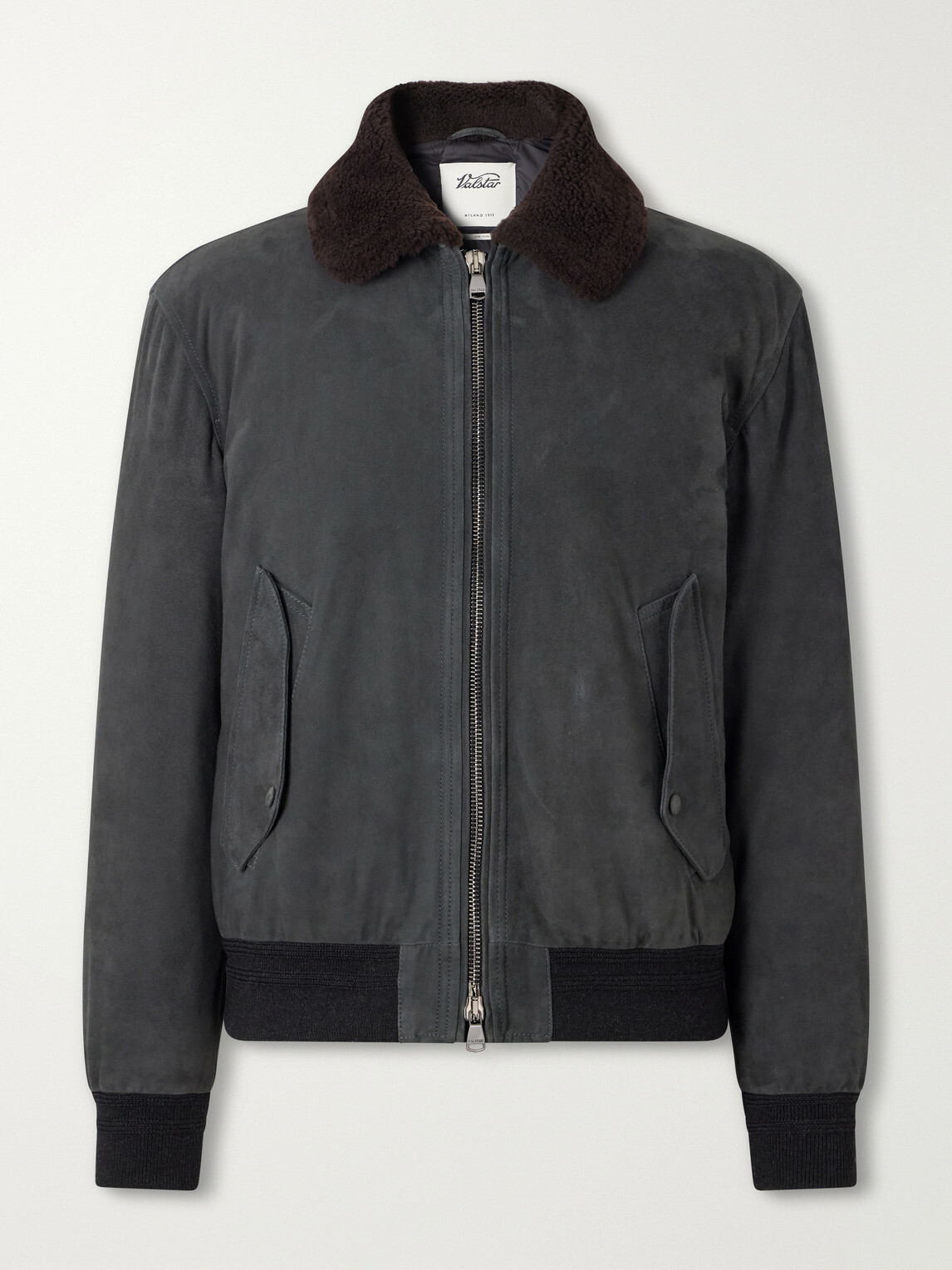 Valstar - Cudden Plush-Trimmed Suede Down Jacket - Black