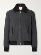 Valstar - Cudden Plush-Trimmed Suede Down Jacket - Black