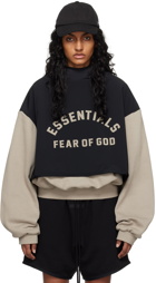 Fear of God ESSENTIALS Gray & Black Bonded Hoodie