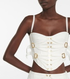 Dion Lee Lace-up cotton-blend cropped top