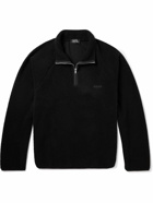 A.P.C. - Logo-Embroidered Canvas-Trimmed Fleece Half-Zip Sweatshirt - Black