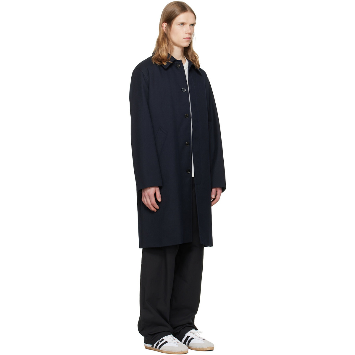 A.P.C. Navy Hugo Mac Coat
