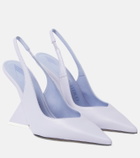 The Attico Cheope 105 leather slingback pumps