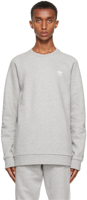 Photo: adidas Originals Grey Adicolor Essentials Trefoil Sweatshirt