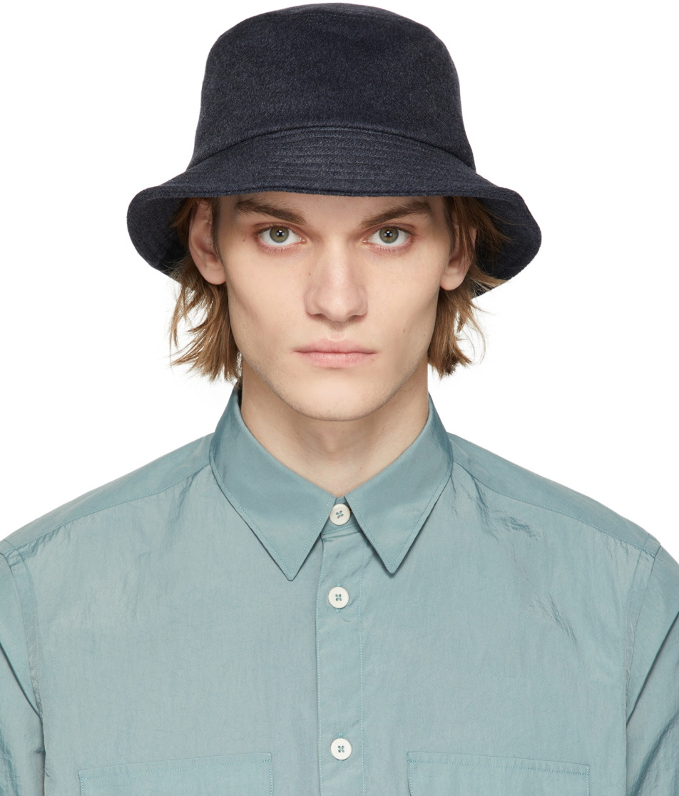 PS by Paul Smith Blue Wool Bucket Hat PS by Paul Smith