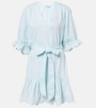 Juliet Dunn Embroidered cotton poplin minidress