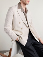 Paul Smith - Double-Breasted Linen and Cotton-Blend Blazer - Neutrals